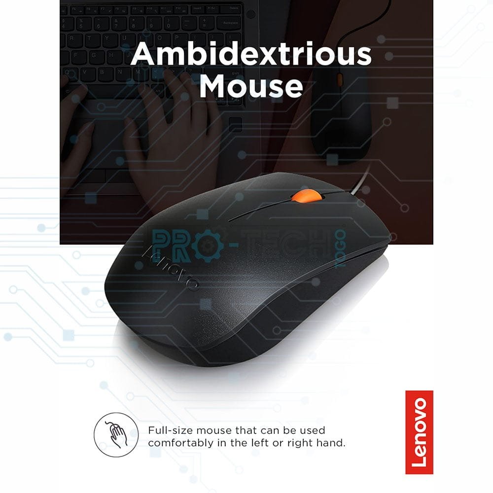 Lenovo 300 Souris filaire USB 1,8m (GX30M39704) – Image 4