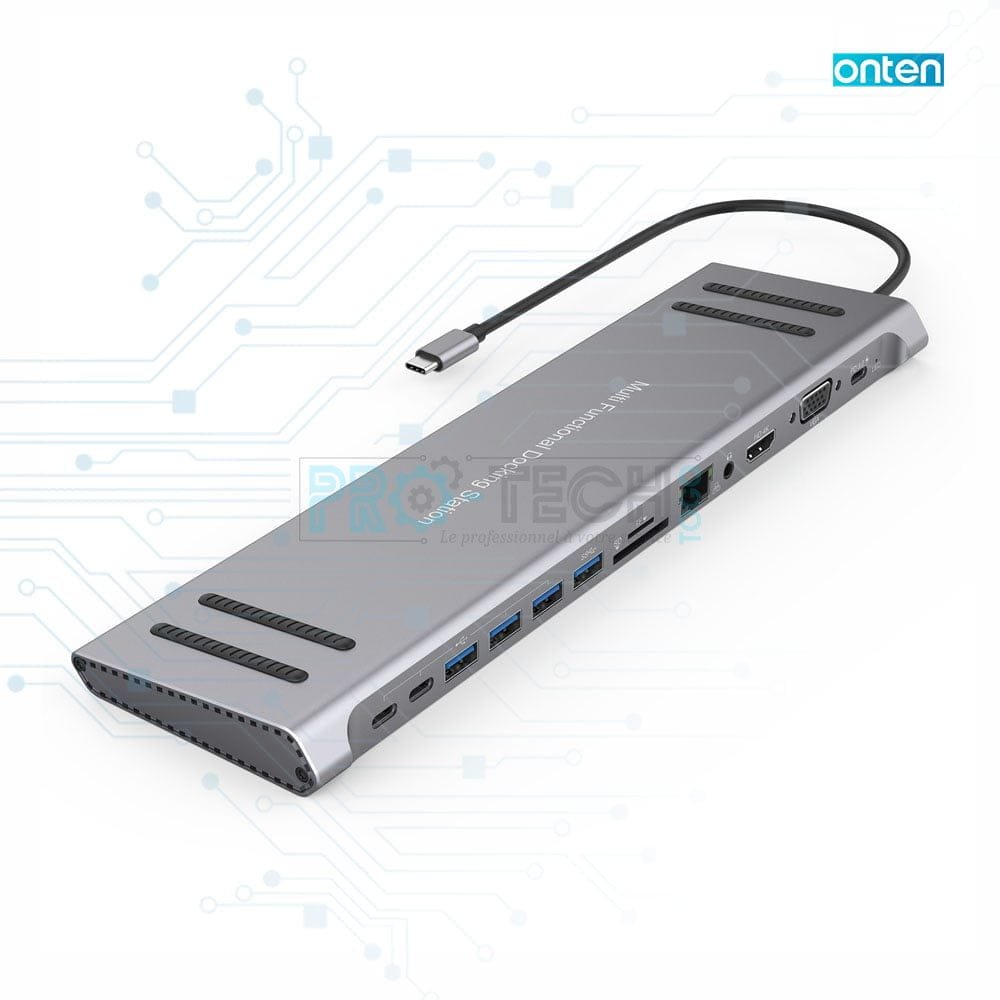 Station d'accueil USB-C 13 in 1, ONTEN Docking station (9199A)