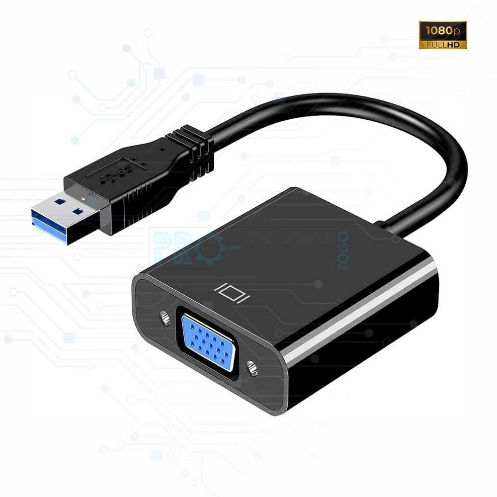 Adaptateur USB Vers VGA - Convertisseur Vidéo Avec Sortie Audio 3,5 Mm, Pour Connecter PC à écran VGA
