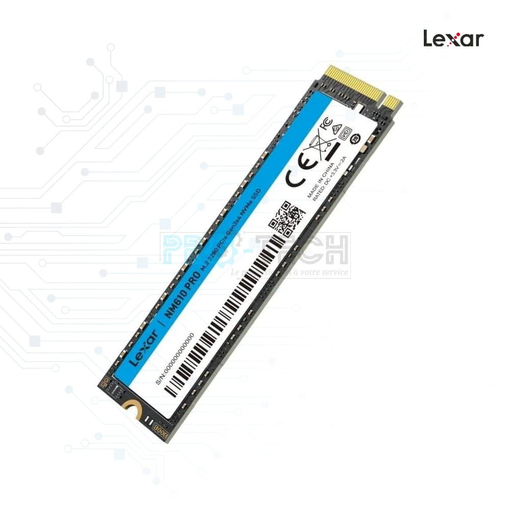Disque SSD 1To Lexar NM610 PRO M.2 PCIe NVMe interne