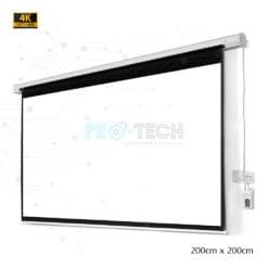 Tableau de projection motorisé 200cm x 200cm, TECHCOM TC-APS-3200, Fixation au mur, Ecran de projection,