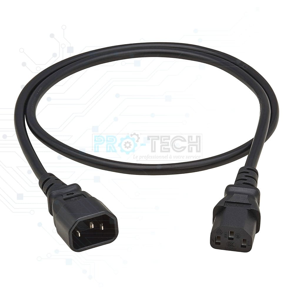 3X CABLE ALIMENTATION Rallonge Cordon IEC C13-C14 Male/Femelle PC TV Ecran 1,0m EUR 24,86