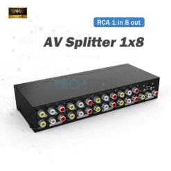 Alternative view of Splitter AV Audio Vidéo composite 1 entrée 8 sorties, répartiteur vidéo analogique (AV-108)