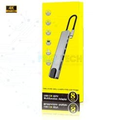 Alternative view of Hub USB‑C Multifonction 8‑en‑1 – Adaptateur Aluminium avec HDMI, Ethernet, USB 3.0, USB‑C PD, Lecteurs SD/TF | Station d'accueil