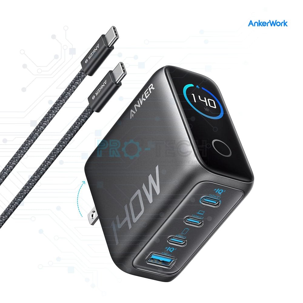 Chargeur USB-C 140W 4 Ports GaN | Anker (B2697KZ1) | Charge Rapide Laptop, Smartphone, tablette