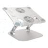 Support Laptop V4.1 Aluminium pliable – Double Ventilateur, Rotation 360°, Hauteur Réglable